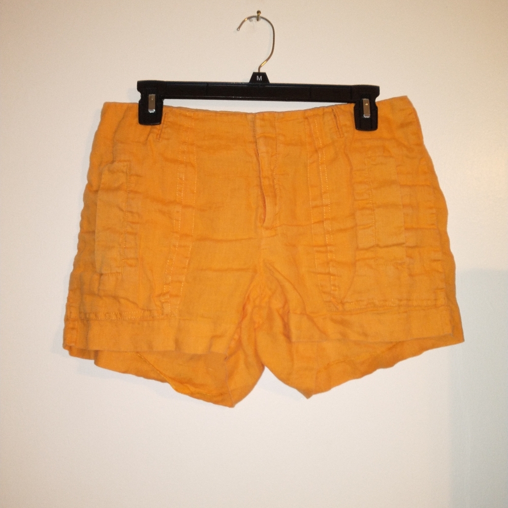 Yellow Linen Shorts